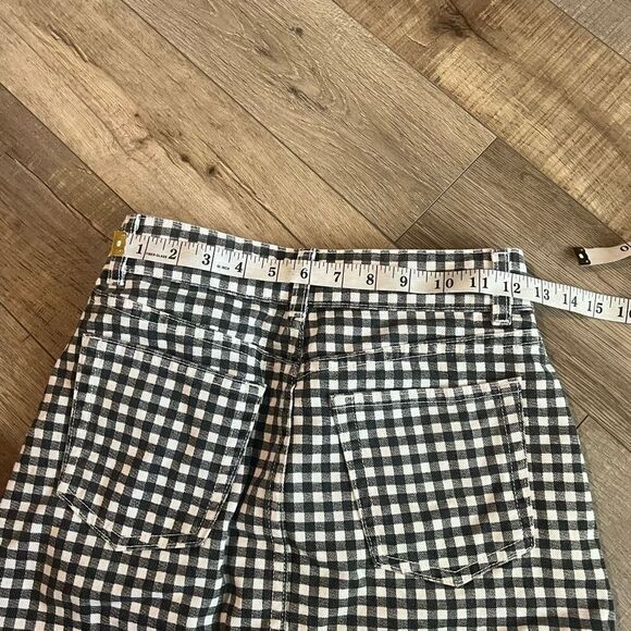 Reformation Gingham black & white Bianca Mini Skirt size 24 - Picture 8 of 9